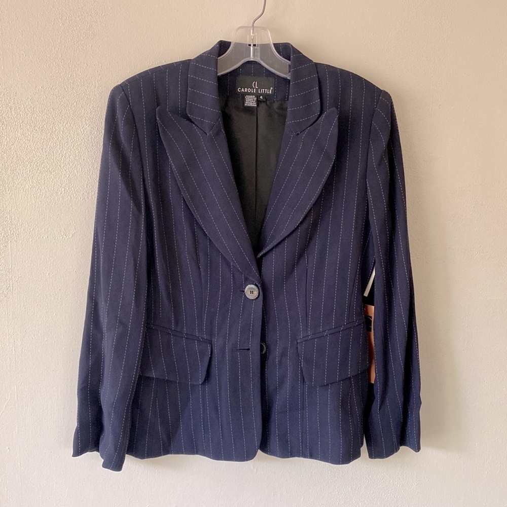 Carole Little navy blue suit with skirt